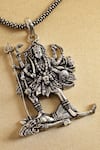 Shop_Mero Jewellery_Silver Plated 3d Kaali Maa Pendant Necklace _at_Aza_Fashions