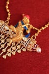 Mero Jewellery_Gold Plated Krishna Carved Pendant Necklace _Online_at_Aza_Fashions
