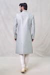 Shop_Arihant Rai Sinha_Grey Sherwani Art Silk Embroidery Cutdana Thread With Churidar _at_Aza_Fashions