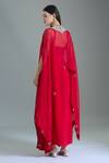 Shop Prisho Red Organza Beads Sweetheart , Round Dori Embroidered Kaftan Set at Aza Fashions Shop_Prisho_Red Organza Beads Sweetheart , Round Dori Embroidered Kaftan Set _at_Aza_Fashions