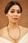 Buy_Karisa Designs_Green Bead And Stone Embellished Necklace _at_Aza_Fashions