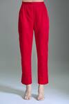 Buy_Prisho_Red Silk Embroidery, Gota Patti Round Neck Floral Kurta Set 
