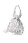 Tasna_White Cutdana Pearl Embellished Potli _Online_at_Aza_Fashions