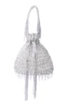 Tasna_White Cutdana Pearl Embellished Potli _at_Aza_Fashions