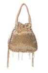 Shop_Tasna_Gold Cut Work, Pearls, Tassels Cutdana Embellished Potli _at_Aza_Fashions