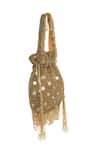Tasna_Gold Cutdana Mirror Potli _Online_at_Aza_Fashions