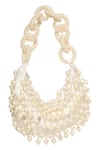 Shop_Tasna_White Pearls Embellished Suede Handbag _at_Aza_Fashions