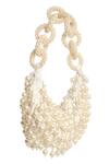 Shop_Tasna_White Pearls Embellished Suede Handbag _Online_at_Aza_Fashions