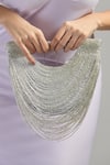 Buy_Tasna_Silver Cut Work, Sequins Cutdana Embellished Clutch Bag _at_Aza_Fashions