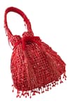 Buy_Tasna_Red Cutdana Tassel Potli Bag 