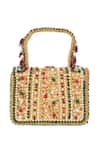 Shop_Tasna_Multi Color Pearl Floral Embellished Handbag _Online_at_Aza_Fashions
