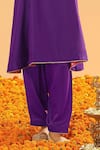 Sheetal Batra_Purple Satin, Silk, Chanderi, Bamboo Gota Designer Choga Kurta And Salwar Set _Online_at_Aza_Fashions