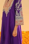 Sheetal Batra_Purple Satin, Silk, Chanderi, Bamboo Gota Designer Choga Kurta And Salwar Set _at_Aza_Fashions