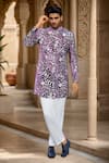 Buy_Arihant Rai Sinha_Cream Silk, Velvet Embroidery Floral Thread Sherwani And Pant _at_Aza_Fashions