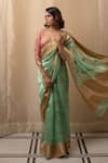 Priyanka Raajiv_Green Silk Chanderi Hand Woven Paisley Buti Deepa Saree With Running Blouse _Online_at_Aza_Fashions