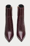 Shop_Oroh_Maroon Metallic Thread Stud Embellished Ankle Boots _at_Aza_Fashions