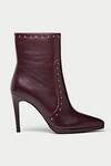 Shop_Oroh_Maroon Metallic Thread Stud Embellished Ankle Boots _Online_at_Aza_Fashions