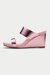 Oroh_Pink Metallic Thread Strap Wedges _at_Aza_Fashions
