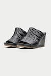 Buy_Oroh_Black Woven Strap Wedges _at_Aza_Fashions