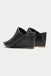 Oroh_Black Woven Strap Wedges _at_Aza_Fashions