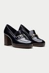 Buy_Oroh_Black Buckles Chunky Loafer Heels _at_Aza_Fashions