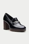 Shop_Oroh_Black Buckles Chunky Loafer Heels _Online_at_Aza_Fashions