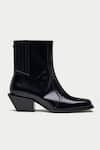 Oroh_Black Pointed Toe Ankle Boots _at_Aza_Fashions