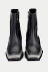 Shop_Oroh_Black Grey And Pointed Toe Ankle Boots _at_Aza_Fashions