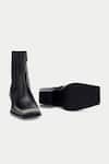 Oroh_Black Grey And Pointed Toe Ankle Boots _at_Aza_Fashions