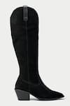 Shop_Oroh_Black Suede Knee High Boots _Online_at_Aza_Fashions