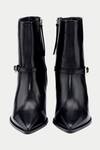Shop_Oroh_Black Buckles Chic Pointed Toe Ankle Boots _at_Aza_Fashions