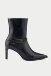 Oroh_Black Buckles Chic Pointed Toe Ankle Boots _Online_at_Aza_Fashions