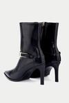 Oroh_Black Buckles Chic Pointed Toe Ankle Boots _at_Aza_Fashions