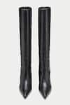 Shop_Oroh_Black Genuine Leather Pointed Toe Boots _at_Aza_Fashions