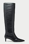 Buy_Oroh_Black Genuine Leather Pointed Toe Boots _Online_at_Aza_Fashions