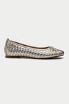 OROH_Gold Woven Designer Ballerinas _Online_at_Aza_Fashions