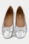 Shop_OROH_Silver Woven Ballerinas With Bow Tassel _at_Aza_Fashions