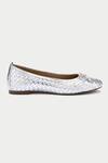 OROH_Silver Woven Ballerinas With Bow Tassel _Online_at_Aza_Fashions