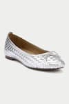 Buy_OROH_Silver Woven Ballerinas With Bow Tassel _Online_at_Aza_Fashions
