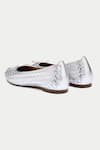 Shop_OROH_Silver Woven Ballerinas With Bow Tassel _Online_at_Aza_Fashions