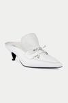 Buy_OROH_White Bow Tassel Mule Heels _Online_at_Aza_Fashions