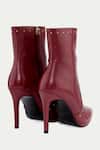 Shop_OROH_Maroon Studs Studded Ankle Boots _Online_at_Aza_Fashions