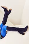 Buy_OROH_Blue Knee High Leather Boots _at_Aza_Fashions