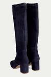 OROH_Blue Knee High Leather Boots _at_Aza_Fashions