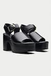 Buy_OROH_Black Leather Platform Sandals _at_Aza_Fashions
