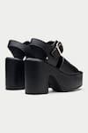 Buy_OROH_Black Leather Platform Sandals _Online_at_Aza_Fashions