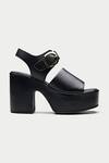 OROH_Black Leather Platform Sandals _at_Aza_Fashions