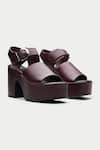 Buy_OROH_Maroon Genuine Leather Platform Heels _at_Aza_Fashions