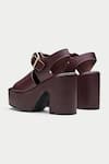 OROH_Maroon Genuine Leather Platform Heels _Online_at_Aza_Fashions