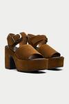 Buy_Oroh_Brown Buckles Strappy Platform Sandals _at_Aza_Fashions
